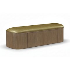 Velden Olive Vegan Leather Upholstered Storage Bench