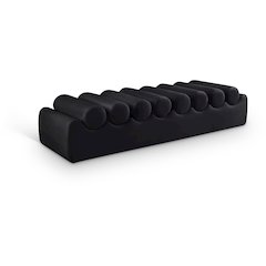 Rumble Black Vegan Leather Bench