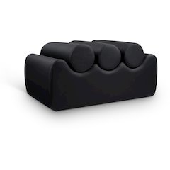 Rumble Black Vegan Leather Bench