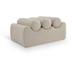Rumble Taupe Vegan Leather Bench
