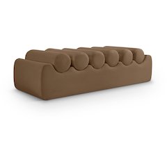 Rumble Brown Vegan Leather Bench