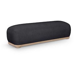 Calum Black Chenille Fabric Bench