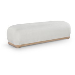 Calum Cream Chenille Fabric Bench