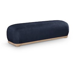 Calum Navy Chenille Fabric Bench