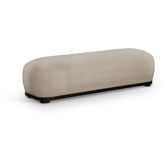 Calum Beige Chenille Fabric Bench