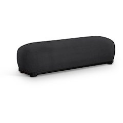 Calum Black Chenille Fabric Bench
