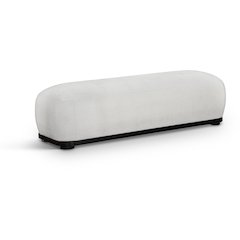 Calum Cream Chenille Fabric Bench