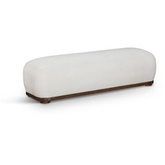 Calum Cream Chenille Fabric Bench