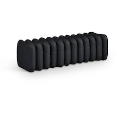 Atticus Black Vegan Leather Bench