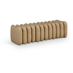 Atticus Tan Vegan Leather Bench