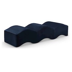 Wave Navy Velvet Bench