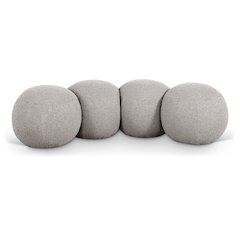 Apollo Taupe Boucle Fabric Bench