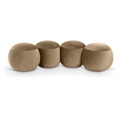 Apollo Beige Velvet Bench