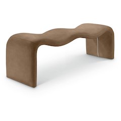 Willow Brown Vegan Leather Bench