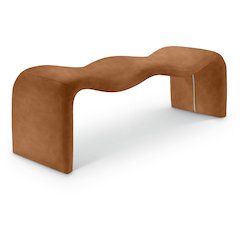 Willow Cognac Vegan Leather Bench