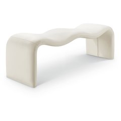 Willow Cream Vegan Leather Bench
