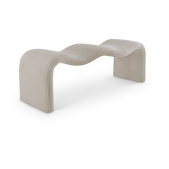 Willow Beige Corduroy Fabric Bench