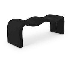 Willow Black Corduroy Fabric Bench