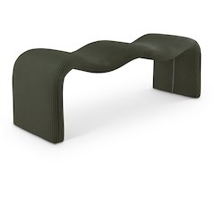 Willow Green Corduroy Fabric Bench