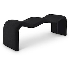Willow Black Chenille Fabric Bench