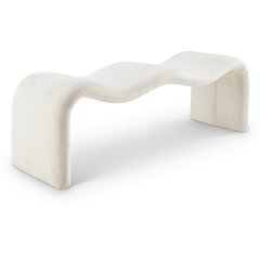 Willow Cream Chenille Fabric Bench