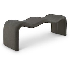 Willow Grey Chenille Fabric Bench