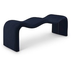 Willow Navy Chenille Fabric Bench