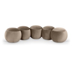 Apollo Taupe Velvet Bench