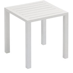 White Outdoor Patio End Table With Contemporary Style