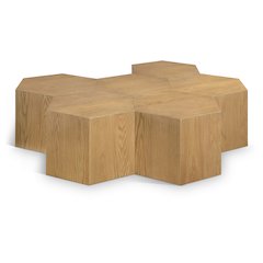 Eternal Natural Oak Wood 6pc. Modular Coffee Table