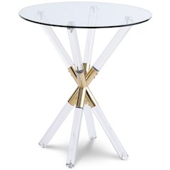Mercury Acrylic/Gold End Table