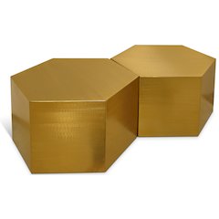 Hexagon Brushed Gold Coffee Table