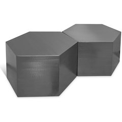 Hexagon Brushed Chrome Coffee Table