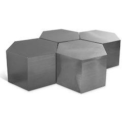 Hexagon Brushed Chrome Coffee Table