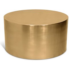 Cylinder Brushed Gold Coffee Table