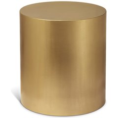 Cylinder Brushed Gold End Table