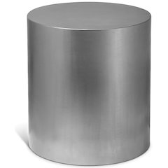 Cylinder Brushed Chrome End Table