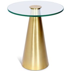 Glassimo Brushed Gold End Table
