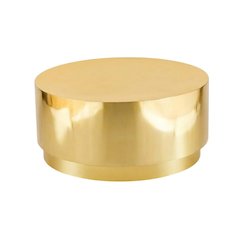 Contemporary Gold Coffee Table with Drum Legs and Stylish Finish