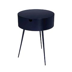 Navy Nightstand with Contemporary Finish and Stylish Design