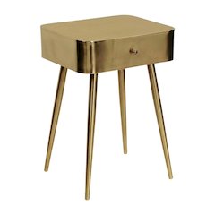 Brushed Gold Nightstand with Contemporary Style and Elegant Finish