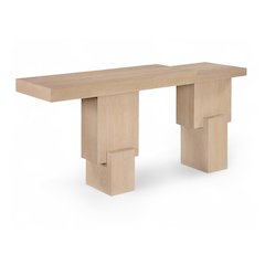 Anzio Natural Oak Veneer And Solid Wood Console Table