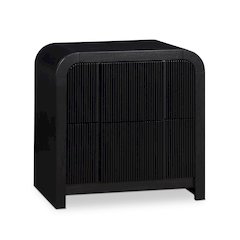 Fluted Black Night Stand