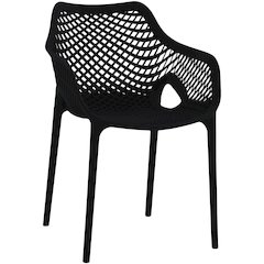 Mykonos Black Outdoor Patio Dining Chair, Set of 4