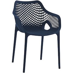 Mykonos Navy Outdoor Patio Dining Chair, Set of 4