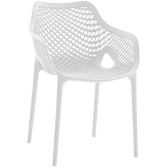 Mykonos White Outdoor Patio Dining Chair, Set of 4