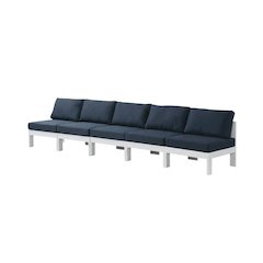 Navy Fabric Outdoor Patio Modular Sofa, Contemporary Style, Durable Material