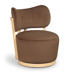 Elara Brown Velvet Upholstered Swivel Accent Chair