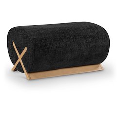 Akira Black Fabric Upholstered Ottoman