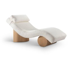 Marcella Cream Fabric Upholstered Chaise Lounge